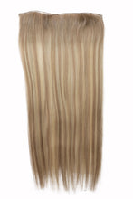 Load image into Gallery viewer, Bright blonde extensions with a soft blonde root and lowlight on a white background
