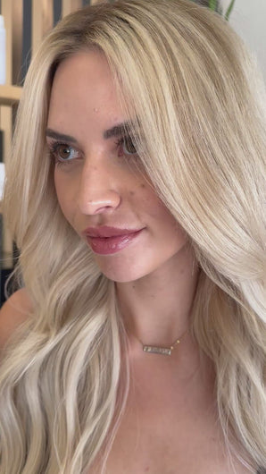 Blonde woman with styled hair